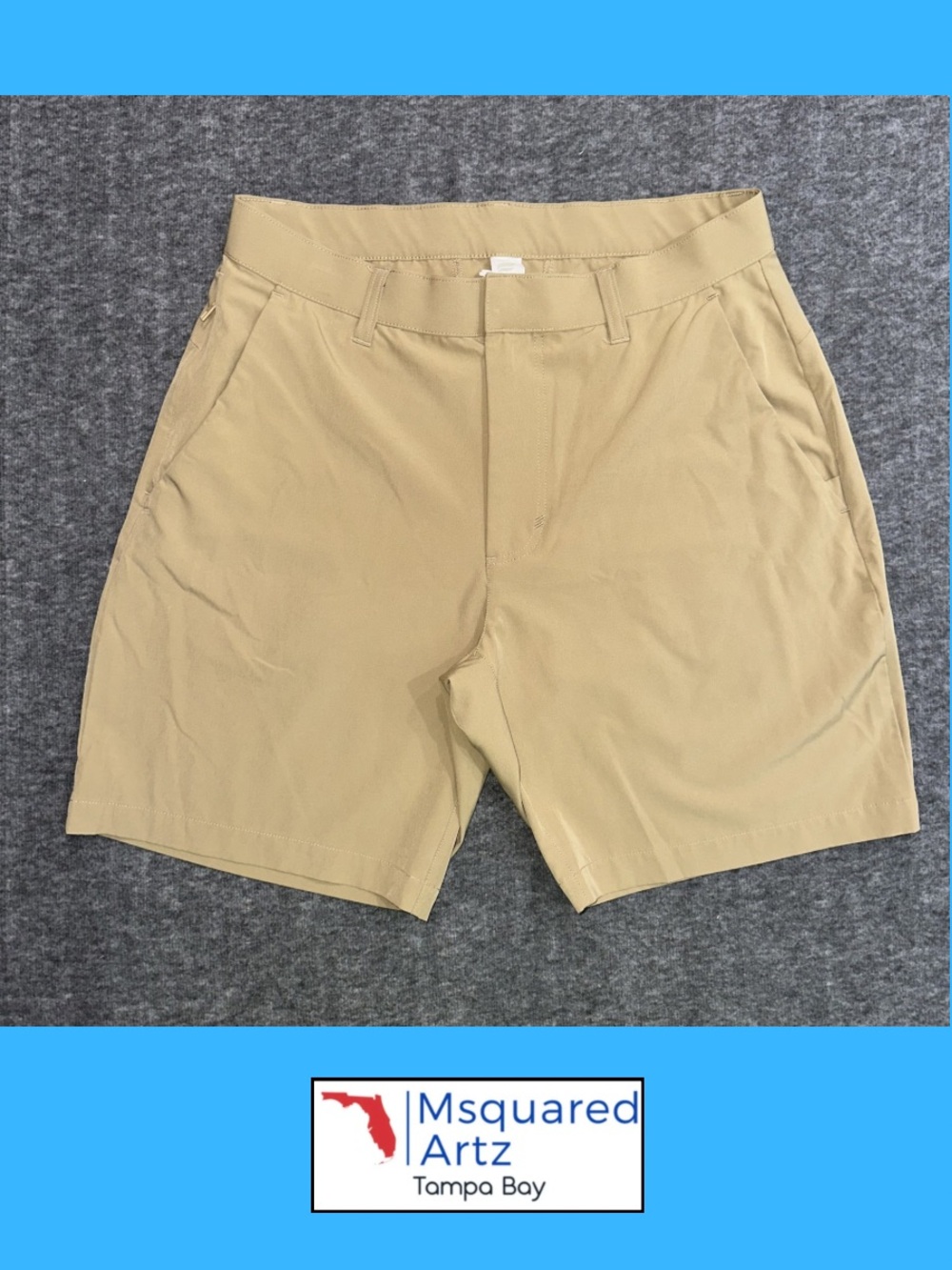 Fabletics Golf Shorts Mens 31 Khaki Stretch Performance Casual Chino Shorts